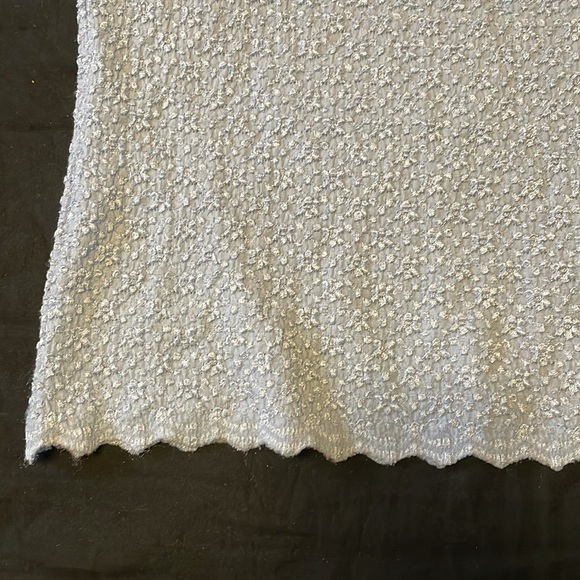 R Stretch Blue blue Pressed flowers Short sleeve Blouse - Picture 5 of 7